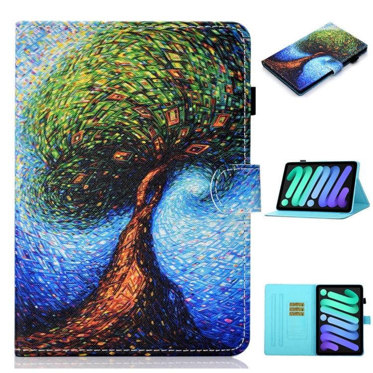 Coloured Drawing Stitching Smart Leather Tablet Case, For iPad 10th Gen 10.9 2022