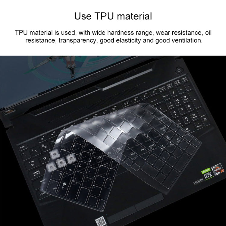 Transparent and Dustproof TPU Laptop Keyboard Protective Film, For Asus FA506IU 15.6 inch, For Asus FA706IU 17.3 inch