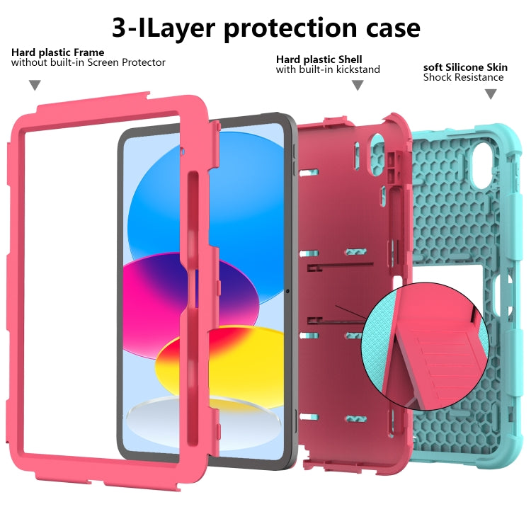 Two-Color Robot Shockproof Silicone + PC Protective Tablet Case, For iPad 10th Gen 10.9 2022