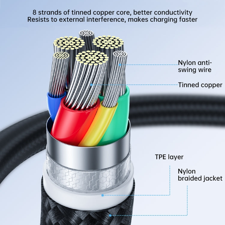 JOYROOM 20W Type-C to 8 Pin Surpass Series Fast Charging Data Cable, 0.25m, 1.2m, 2m, 3m