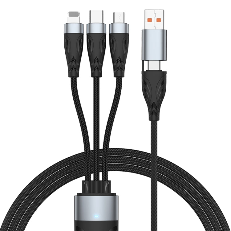 ADC-008 100W USB/Type-C to Type-C + 8 Pin + Micro USB Two to Three Fully Compatible Fast Charge Data Cable, 1.2m, 2m