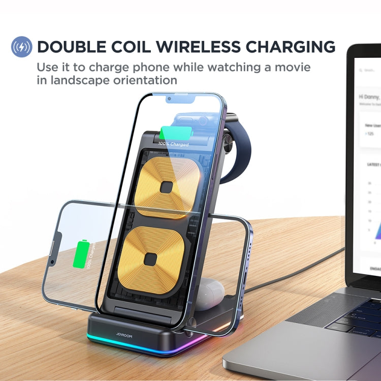 JOYROOM JR-WQN01 15W 3 in 1 Foldable Wireless Charger, JR-WQN01