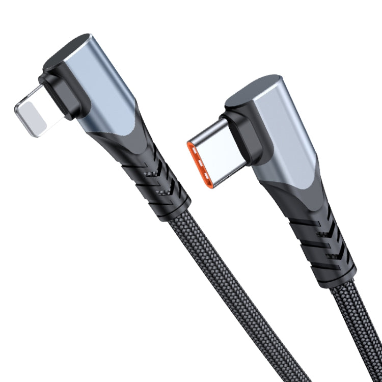 ADC-009 20W USB-C/Type-C to 8 Pin Double Elbow Data Cable, 0.4m, 1m, 2m