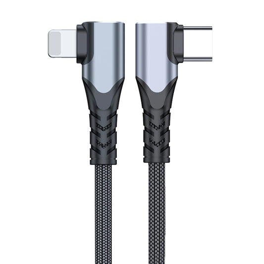 ADC-009 20W USB-C/Type-C to 8 Pin Double Elbow Data Cable, 0.4m, 1m, 2m