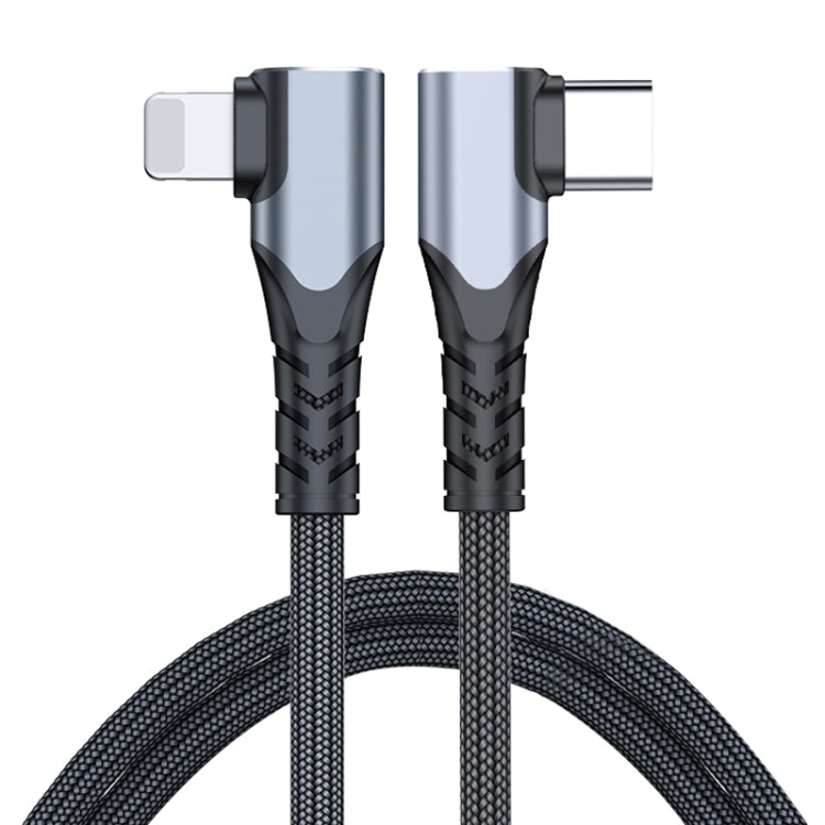 ADC-009 20W USB-C/Type-C to 8 Pin Double Elbow Data Cable, 0.4m, 1m, 2m