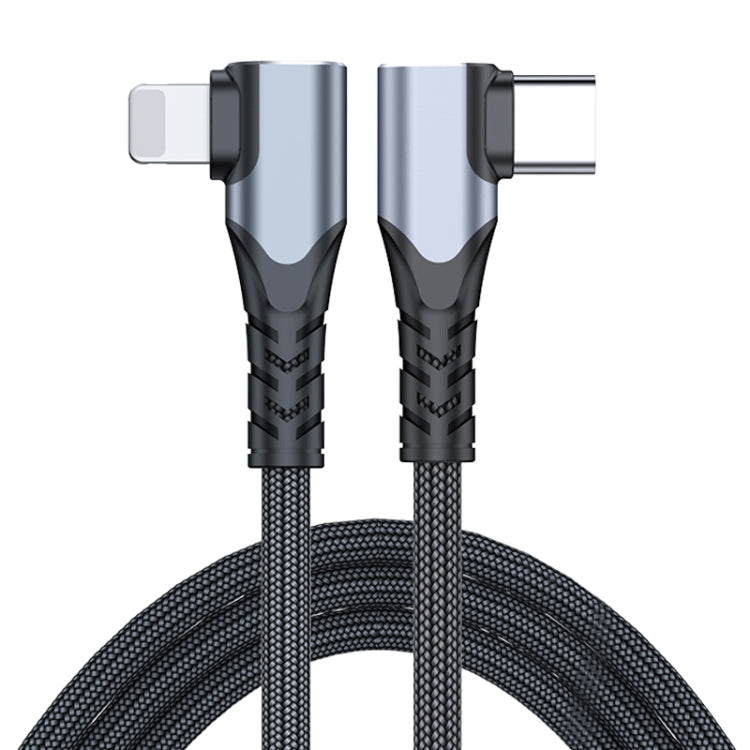 ADC-009 20W USB-C/Type-C to 8 Pin Double Elbow Data Cable, 0.4m, 1m, 2m