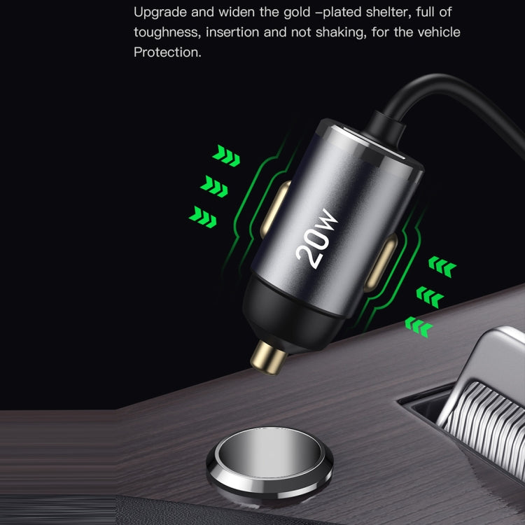 TOTUDESIGN 20W USB Car Fast Charging, Cable Length: 1.2m, 8 Pin, USB-C / Type-C