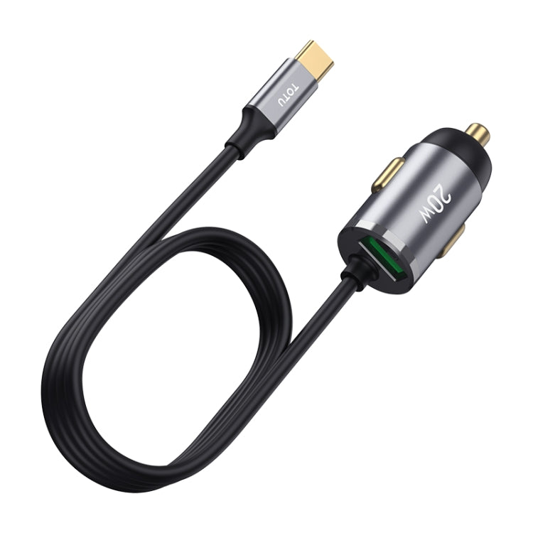 TOTUDESIGN 20W USB Car Fast Charging, Cable Length: 1.2m, 8 Pin, USB-C / Type-C