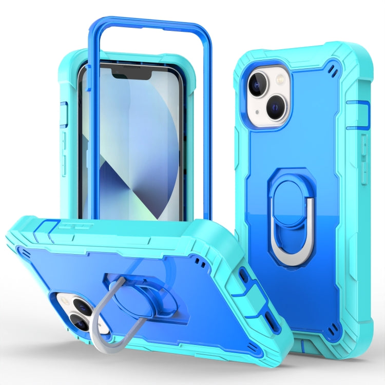 Two-color Ring Holder Phone Case, For iPhone 14, For iPhone 14 Plus