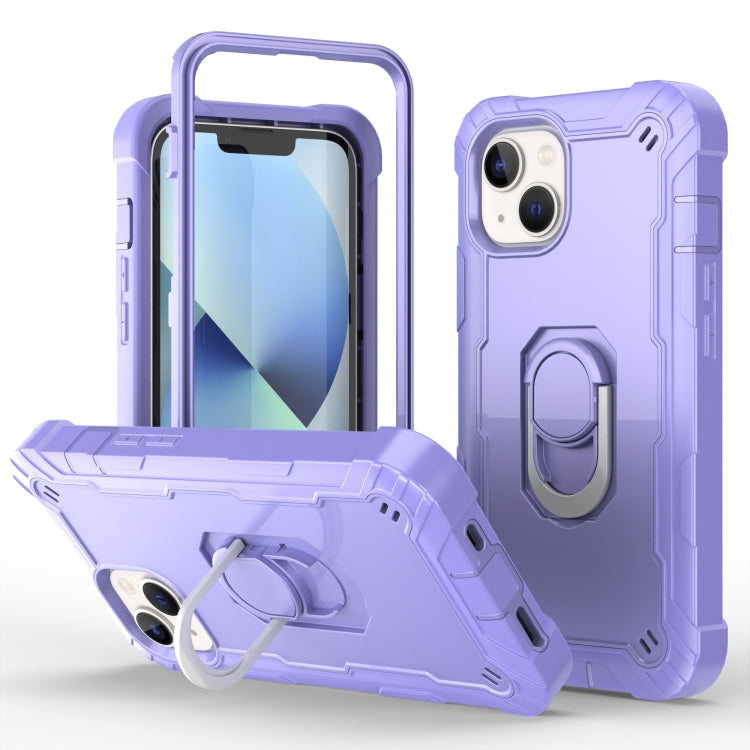 Two-color Ring Holder Phone Case, For iPhone 14, For iPhone 14 Plus