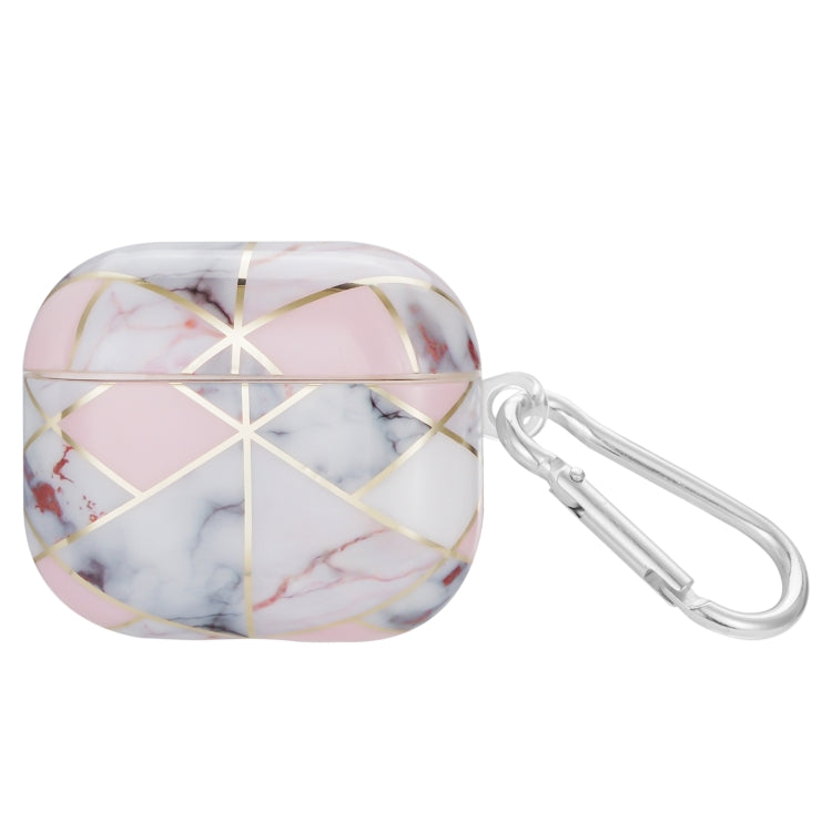 Electroplate Marble Pattern Wireless Earphone Protective Case with Hook, For AirPods Pro 2, For AirPods 3, For AirPods Pro, For AirPods 1 / 2