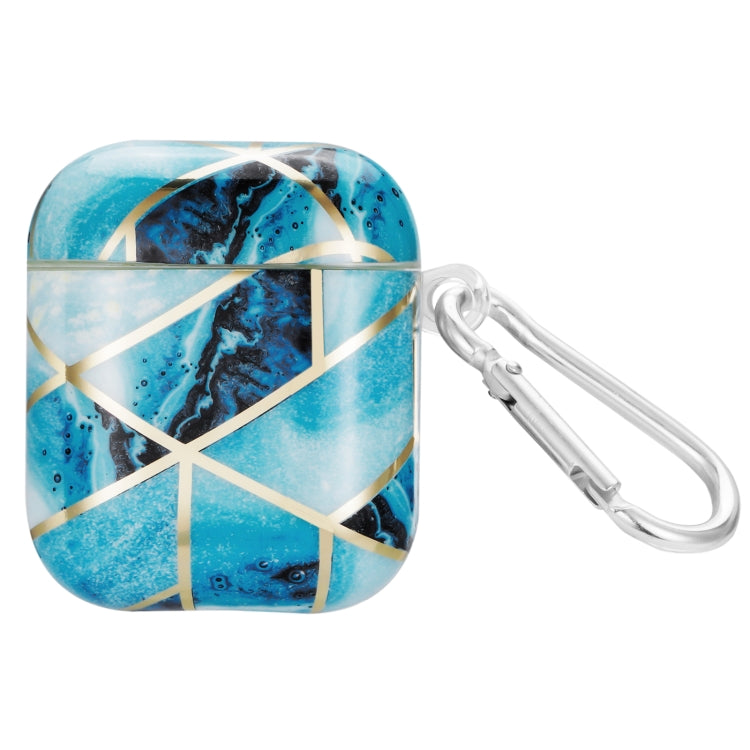 Electroplate Marble Pattern Wireless Earphone Protective Case with Hook, For AirPods Pro 2, For AirPods 3, For AirPods Pro, For AirPods 1 / 2