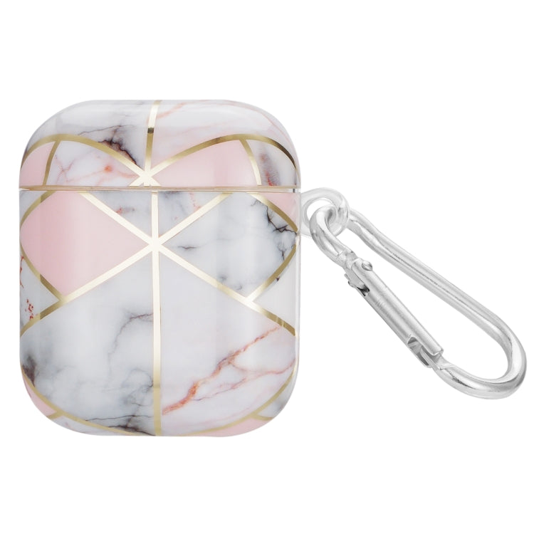 Electroplate Marble Pattern Wireless Earphone Protective Case with Hook, For AirPods Pro 2, For AirPods 3, For AirPods Pro, For AirPods 1 / 2