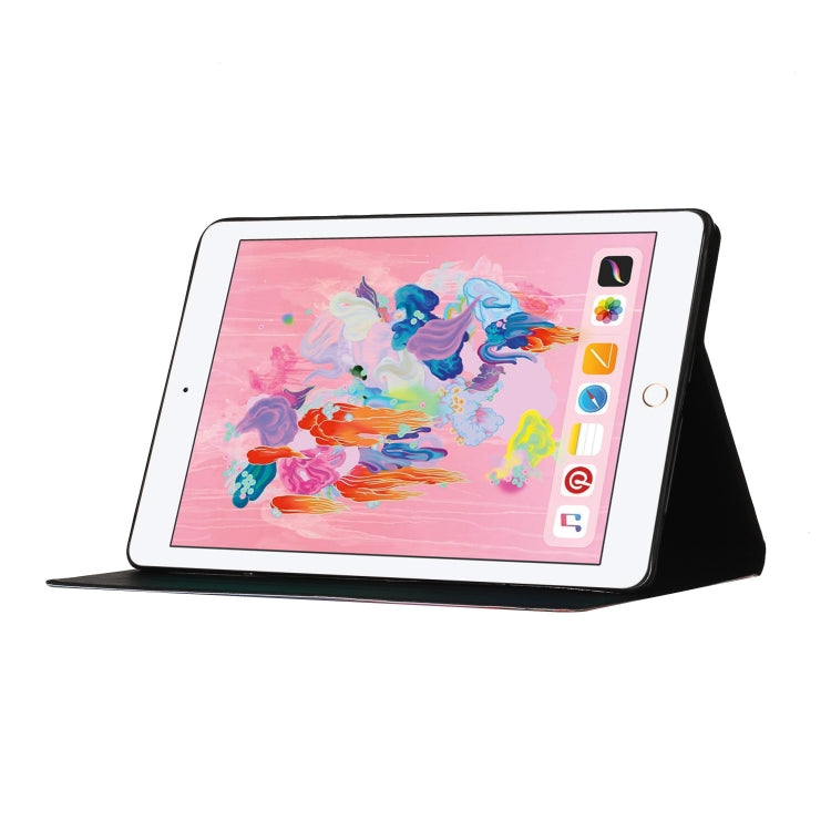 Coloured Drawing Pattern Horizontal Flip Leather Case with Holder & Card Slot & Sleep / Wake-up Function, For iPad 9.7 (2018) & (2017)