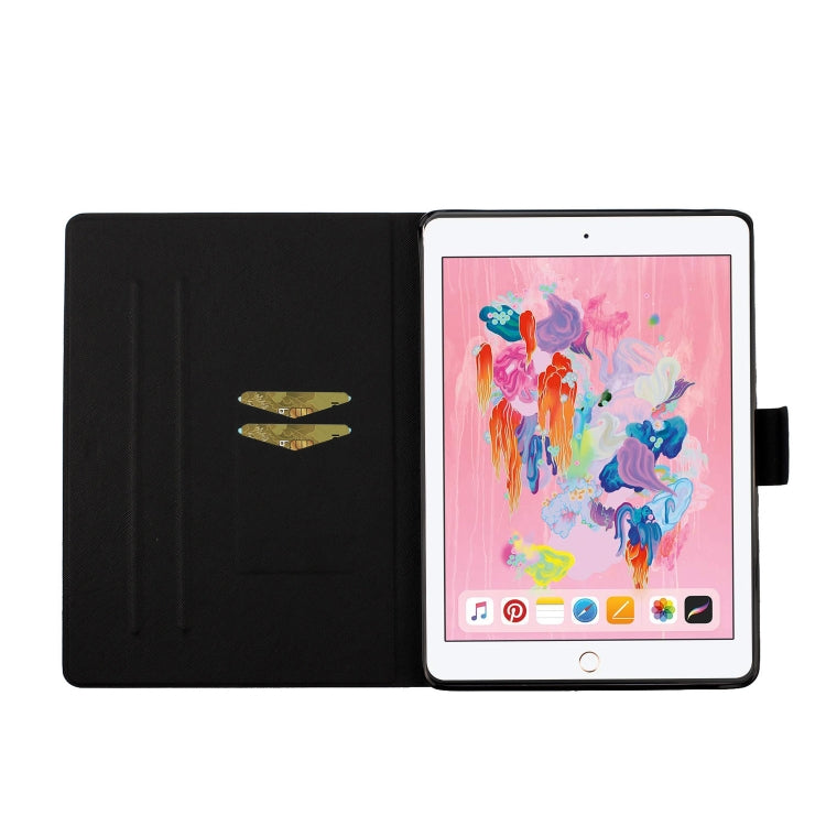 Coloured Drawing Pattern Horizontal Flip Leather Case with Holder & Card Slot & Sleep / Wake-up Function, For iPad 9.7 (2018) & (2017)