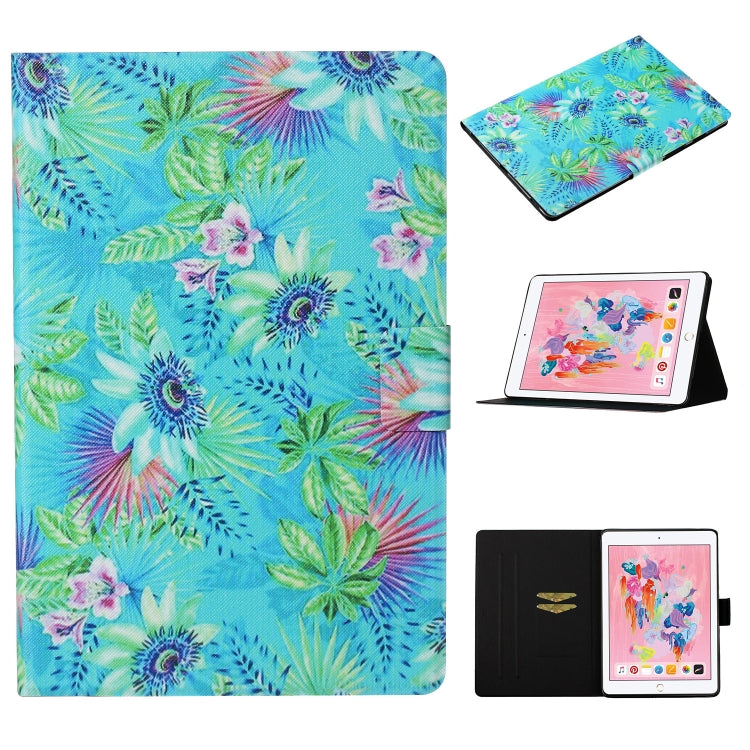 Coloured Drawing Pattern Horizontal Flip Leather Case with Holder & Card Slot & Sleep / Wake-up Function, For iPad 9.7 (2018) & (2017)