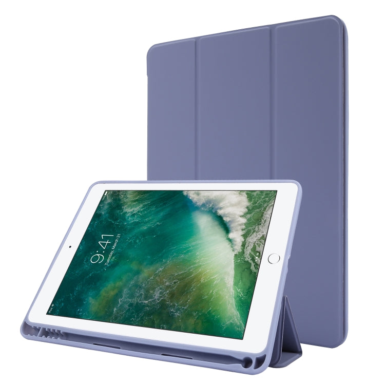 Skin Feel Pen Holder Tri-fold Tablet Leather Case, For iPad Air 2 / Air / 9.7 2018 / 9.7 2017, For iPad 10.2 2019 / iPad 10.2 2020 / iPad Air 3 / iPad Pro 10.5