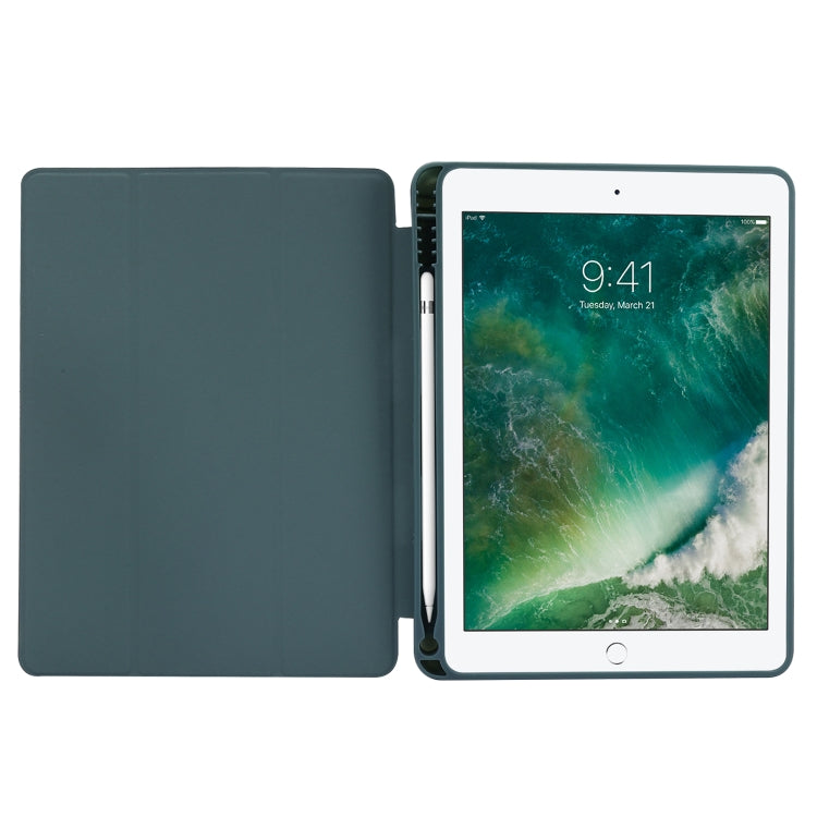 Skin Feel Pen Holder Tri-fold Tablet Leather Case, For iPad Air 2 / Air / 9.7 2018 / 9.7 2017, For iPad 10.2 2019 / iPad 10.2 2020 / iPad Air 3 / iPad Pro 10.5