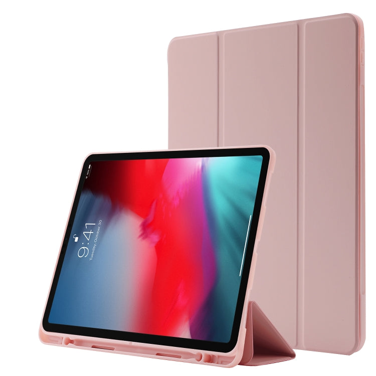 Skin Feel Pen Holder Tri-fold Tablet Leather Case, For iPad Air 2 / Air / 9.7 2018 / 9.7 2017, For iPad 10.2 2019 / iPad 10.2 2020 / iPad Air 3 / iPad Pro 10.5, For iPad Pro 11 2022 / 2021 / 2020 / 2018