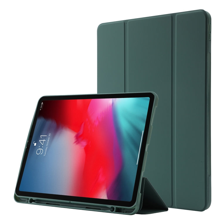 Skin Feel Pen Holder Tri-fold Tablet Leather Case, For iPad Air 2 / Air / 9.7 2018 / 9.7 2017, For iPad 10.2 2019 / iPad 10.2 2020 / iPad Air 3 / iPad Pro 10.5, For iPad Pro 11 2022 / 2021 / 2020 / 2018