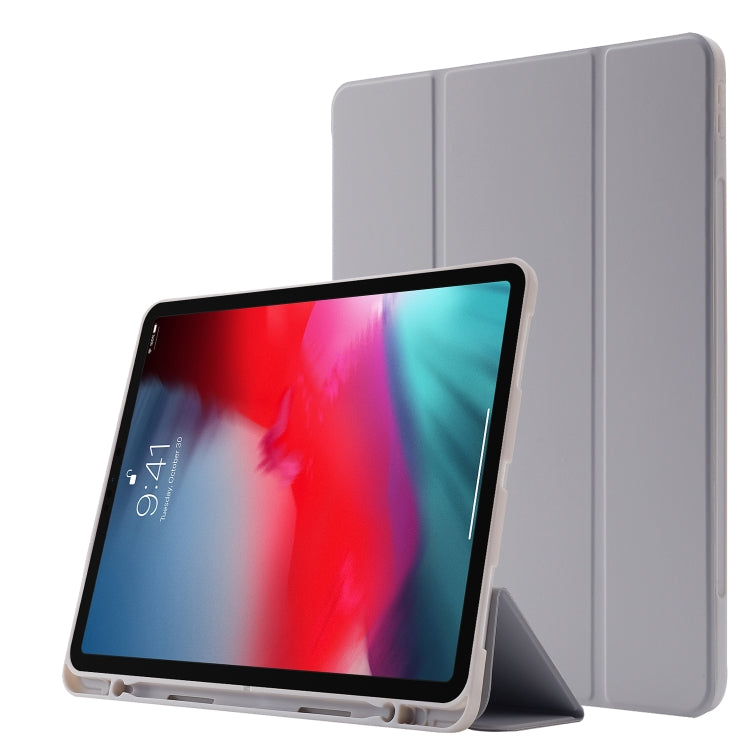 Skin Feel Pen Holder Tri-fold Tablet Leather Case, For iPad Air 2 / Air / 9.7 2018 / 9.7 2017, For iPad 10.2 2019 / iPad 10.2 2020 / iPad Air 3 / iPad Pro 10.5, For iPad Pro 11 2022 / 2021 / 2020 / 2018