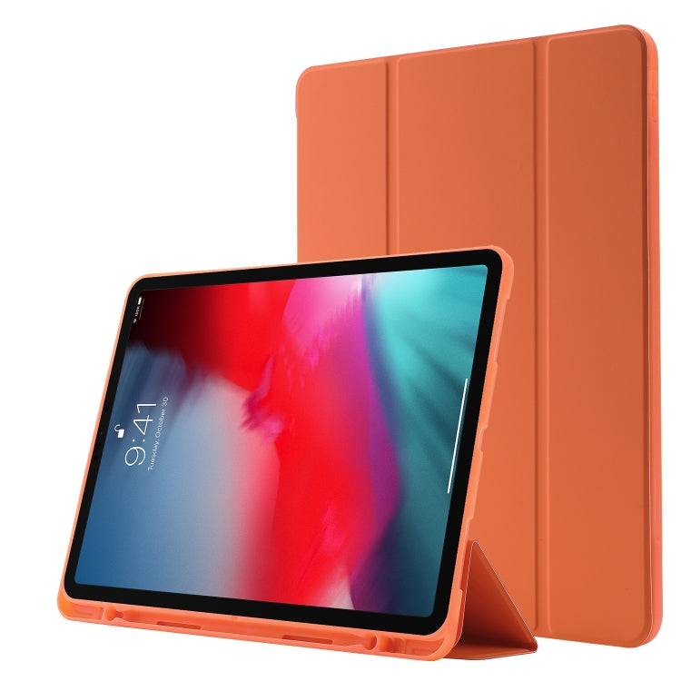 Skin Feel Pen Holder Tri-fold Tablet Leather Case, For iPad Air 2 / Air / 9.7 2018 / 9.7 2017, For iPad 10.2 2019 / iPad 10.2 2020 / iPad Air 3 / iPad Pro 10.5, For iPad Pro 11 2022 / 2021 / 2020 / 2018