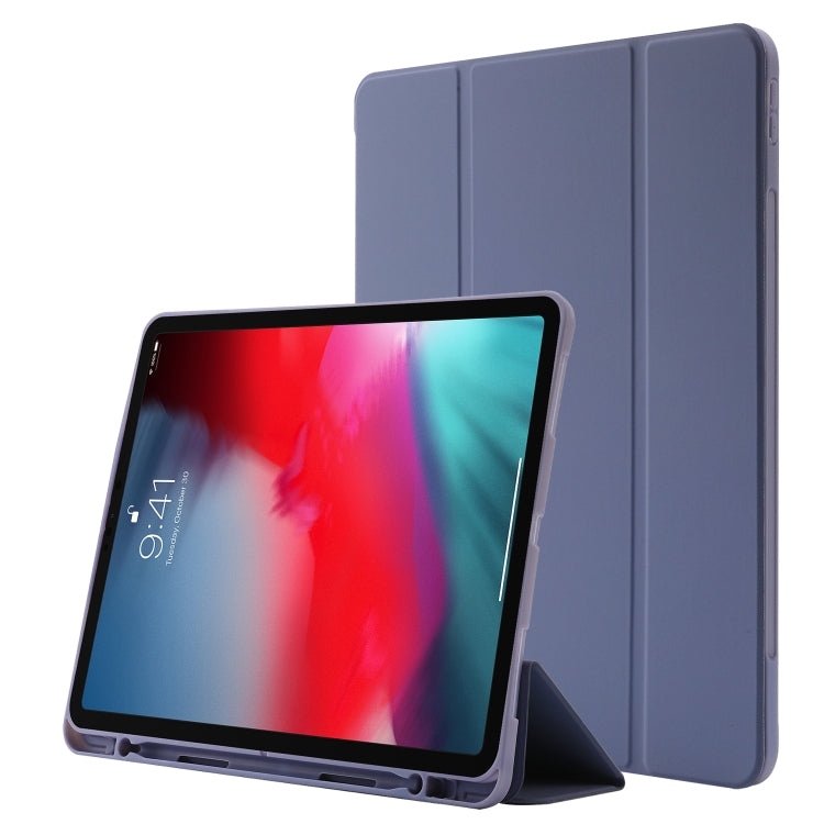 Skin Feel Pen Holder Tri-fold Tablet Leather Case, For iPad Air 2 / Air / 9.7 2018 / 9.7 2017, For iPad 10.2 2019 / iPad 10.2 2020 / iPad Air 3 / iPad Pro 10.5, For iPad Pro 11 2022 / 2021 / 2020 / 2018