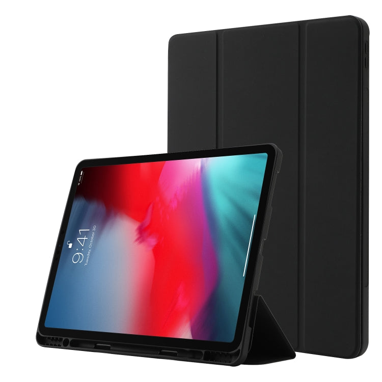 Skin Feel Pen Holder Tri-fold Tablet Leather Case, For iPad Air 2 / Air / 9.7 2018 / 9.7 2017, For iPad 10.2 2019 / iPad 10.2 2020 / iPad Air 3 / iPad Pro 10.5, For iPad Pro 11 2022 / 2021 / 2020 / 2018