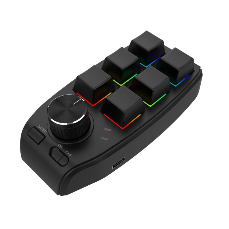 RGB Custom Mechanical Keyboard 6 Keys 1 Knob Programming Gaming Keypad, USB Wired, Bluetooth Wireless