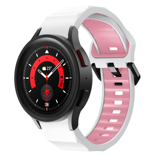 Wave Two Color Silicone Watch Band, For Samsung Galaxy Watch5 Pro