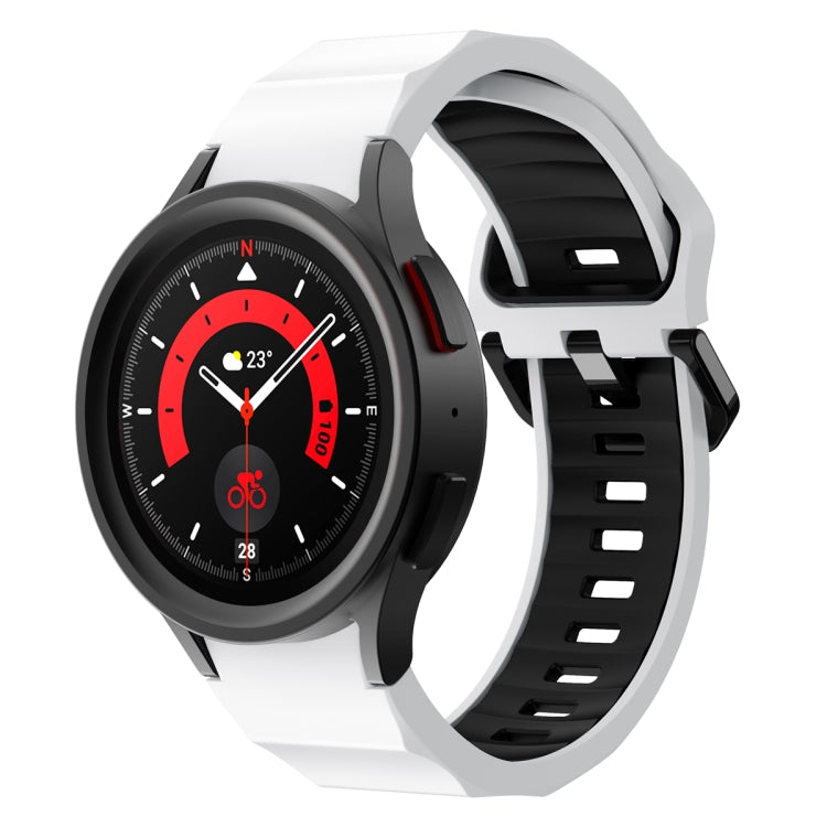 Wave Two Color Silicone Watch Band, For Samsung Galaxy Watch5 Pro
