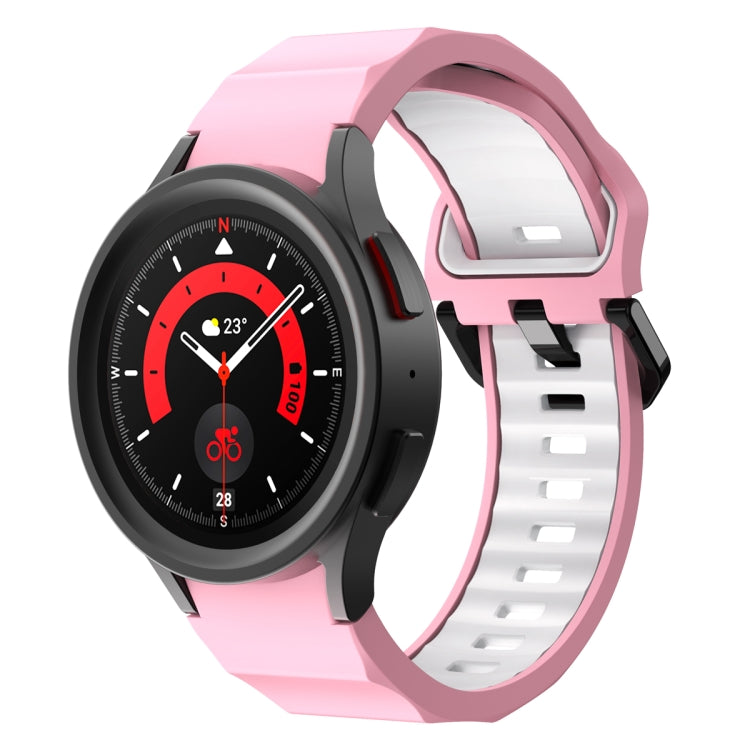Wave Two Color Silicone Watch Band, For Samsung Galaxy Watch5 Pro