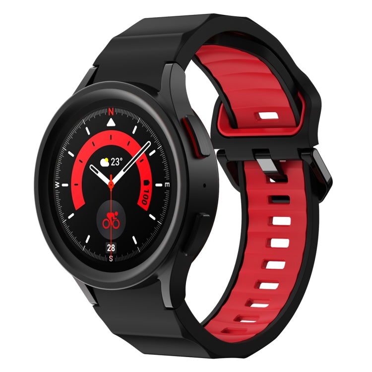 Wave Two Color Silicone Watch Band, For Samsung Galaxy Watch5 Pro