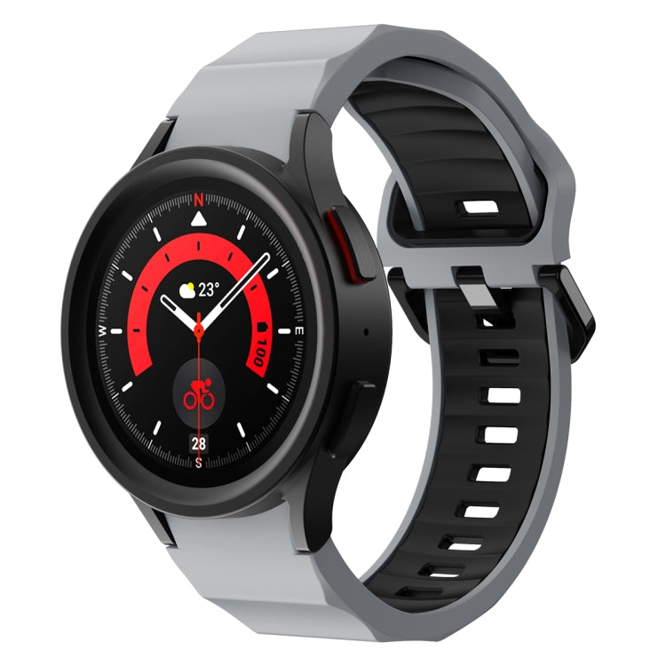 Wave Two Color Silicone Watch Band, For Samsung Galaxy Watch5 Pro