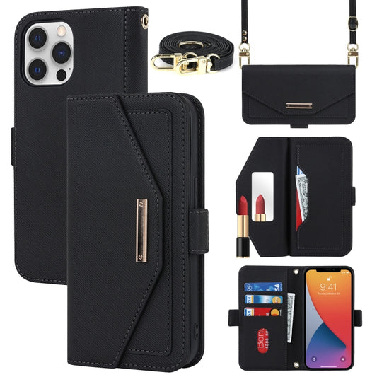 Cross Texture Lanyard Leather Phone Case, For iPhone 12 / 12 Pro, For iPhone 12 mini, For iPhone 11 Pro Max, For iPhone 11 Pro