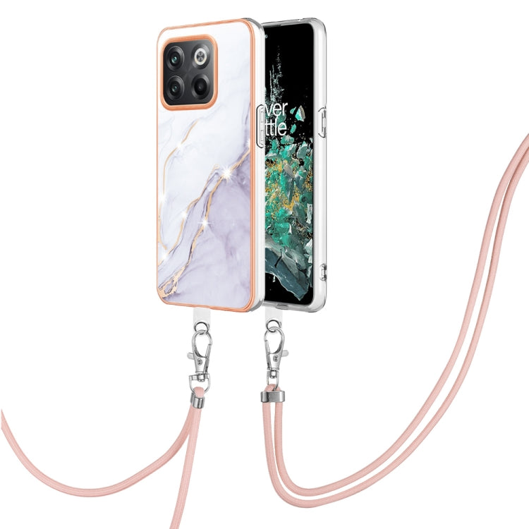 Electroplating Marble Dual-side IMD Phone Case with Lanyard, For OnePlus 10T 5G / Ace Pro, For Motorola Moto E22, For Motorola Moto E32 4G / E32s, For OPPO A17, For Sony Xperia 1 IV