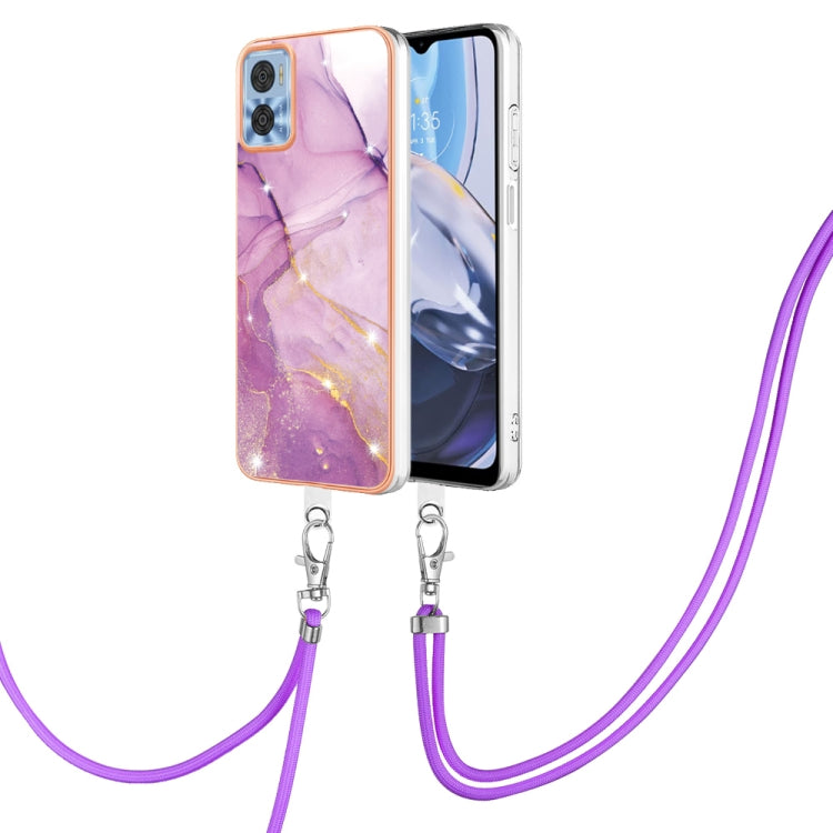 Electroplating Marble Dual-side IMD Phone Case with Lanyard, For OnePlus 10T 5G / Ace Pro, For Motorola Moto E22, For Motorola Moto E32 4G / E32s, For OPPO A17, For Sony Xperia 1 IV