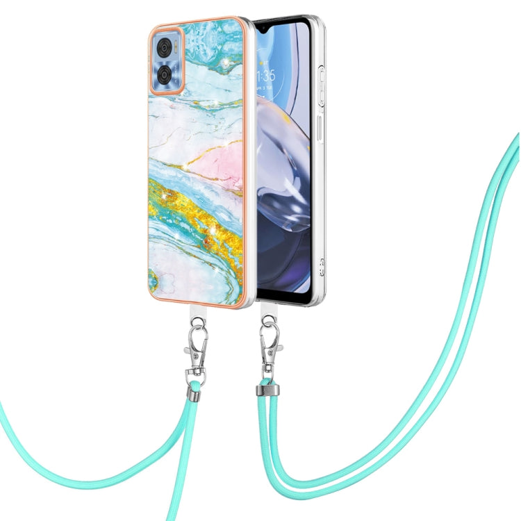 Electroplating Marble Dual-side IMD Phone Case with Lanyard