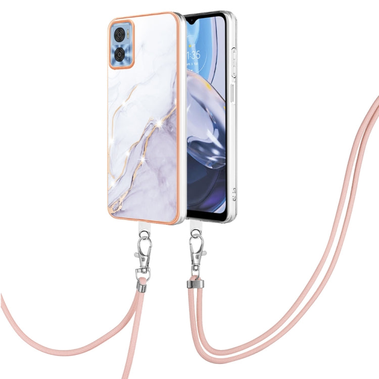 Electroplating Marble Dual-side IMD Phone Case with Lanyard, For OnePlus 10T 5G / Ace Pro, For Motorola Moto E22, For Motorola Moto E32 4G / E32s, For OPPO A17, For Sony Xperia 1 IV