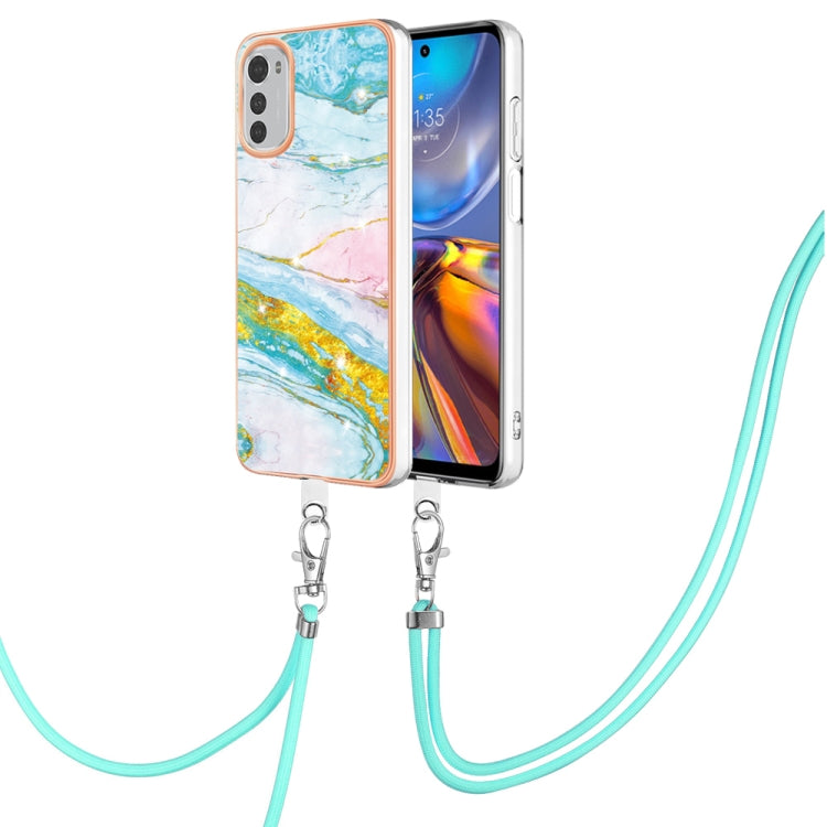 Electroplating Marble Dual-side IMD Phone Case with Lanyard