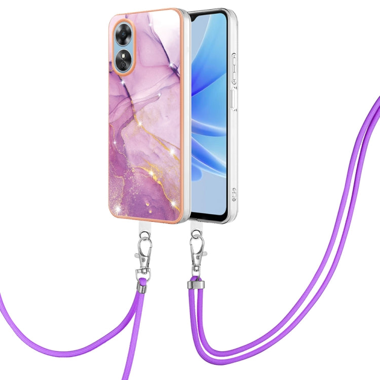 Electroplating Marble Dual-side IMD Phone Case with Lanyard