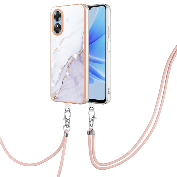 Electroplating Marble Dual-side IMD Phone Case with Lanyard, For OnePlus 10T 5G / Ace Pro, For Motorola Moto E22, For Motorola Moto E32 4G / E32s, For OPPO A17, For Sony Xperia 1 IV