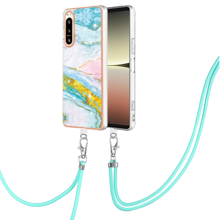 Electroplating Marble Dual-side IMD Phone Case with Lanyard, For Sony Xperia 5 IV, For Sony Xperia 10 IV, For Xiaomi Redmi A1, For Xiaomi Redmi Note 11T Pro / Note 11T Pro+, For Xiaomi Poco M4 Pro 4G