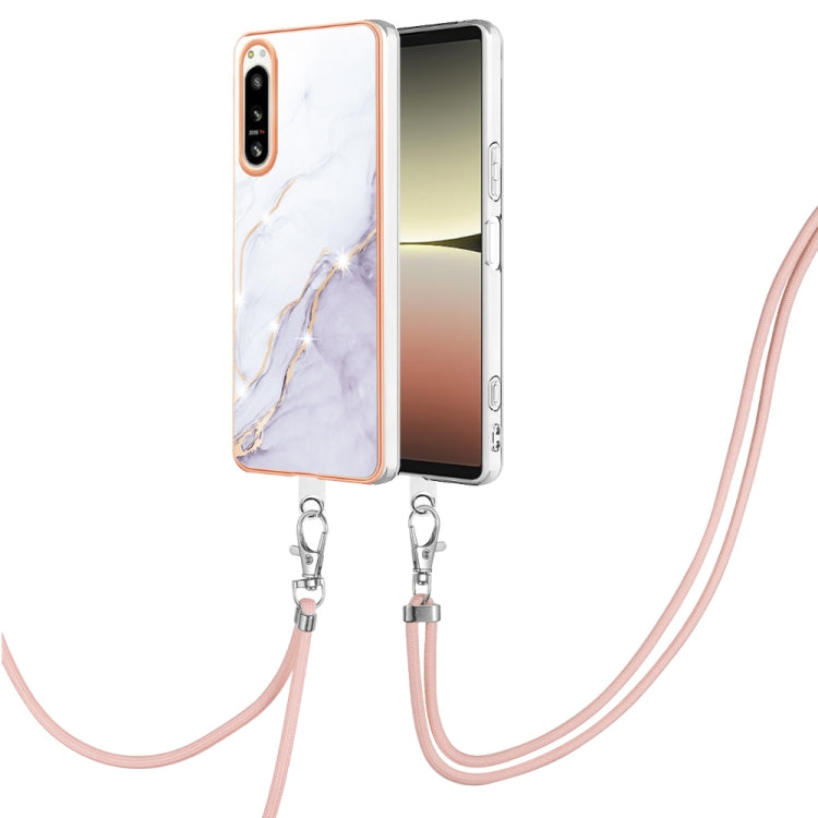 Electroplating Marble Dual-side IMD Phone Case with Lanyard, For Sony Xperia 5 IV, For Sony Xperia 10 IV, For Xiaomi Redmi A1, For Xiaomi Redmi Note 11T Pro / Note 11T Pro+, For Xiaomi Poco M4 Pro 4G