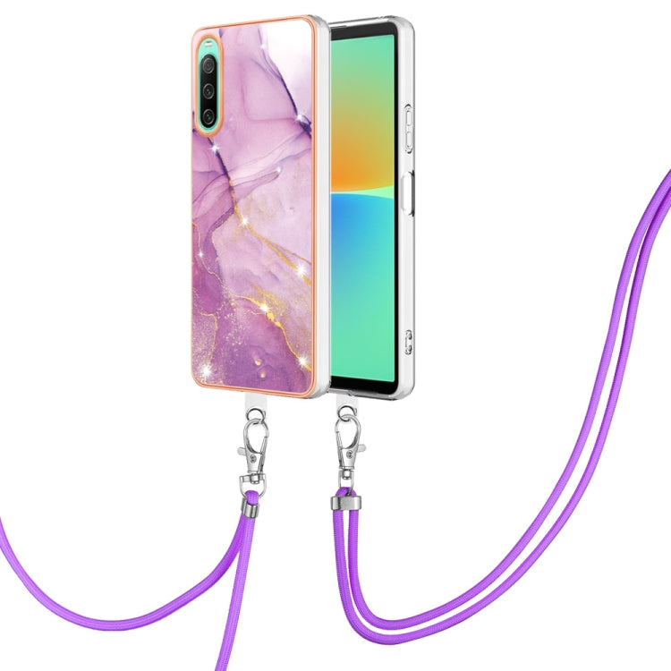 Electroplating Marble Dual-side IMD Phone Case with Lanyard, For Sony Xperia 5 IV, For Sony Xperia 10 IV, For Xiaomi Redmi A1, For Xiaomi Redmi Note 11T Pro / Note 11T Pro+, For Xiaomi Poco M4 Pro 4G