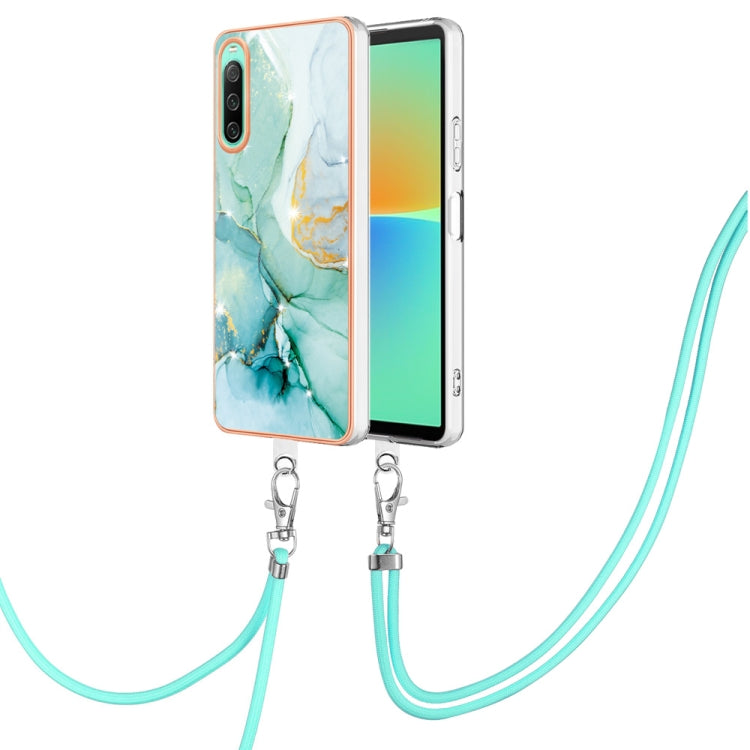 Electroplating Marble Dual-side IMD Phone Case with Lanyard, For Sony Xperia 5 IV, For Sony Xperia 10 IV, For Xiaomi Redmi A1, For Xiaomi Redmi Note 11T Pro / Note 11T Pro+, For Xiaomi Poco M4 Pro 4G