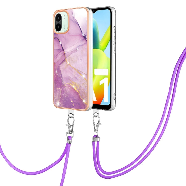 Electroplating Marble Dual-side IMD Phone Case with Lanyard, For Sony Xperia 5 IV, For Sony Xperia 10 IV, For Xiaomi Redmi A1, For Xiaomi Redmi Note 11T Pro / Note 11T Pro+, For Xiaomi Poco M4 Pro 4G