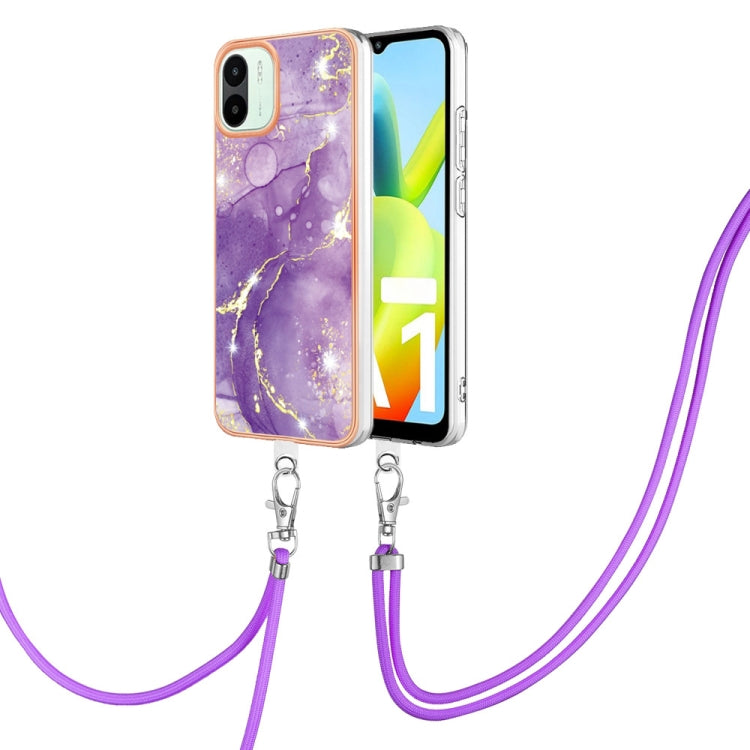 Electroplating Marble Dual-side IMD Phone Case with Lanyard, For Sony Xperia 5 IV, For Sony Xperia 10 IV, For Xiaomi Redmi A1, For Xiaomi Redmi Note 11T Pro / Note 11T Pro+, For Xiaomi Poco M4 Pro 4G