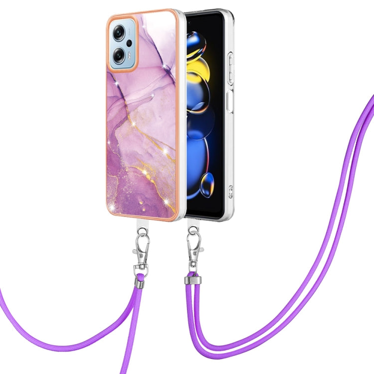 Electroplating Marble Dual-side IMD Phone Case with Lanyard, For Sony Xperia 5 IV, For Sony Xperia 10 IV, For Xiaomi Redmi A1, For Xiaomi Redmi Note 11T Pro / Note 11T Pro+, For Xiaomi Poco M4 Pro 4G