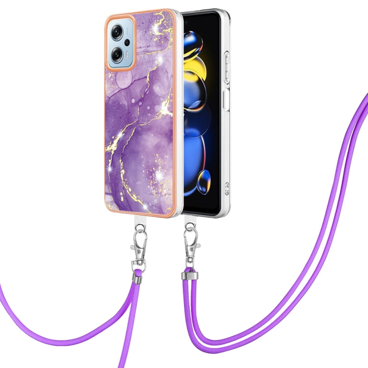 Electroplating Marble Dual-side IMD Phone Case with Lanyard, For Sony Xperia 5 IV, For Sony Xperia 10 IV, For Xiaomi Redmi A1, For Xiaomi Redmi Note 11T Pro / Note 11T Pro+, For Xiaomi Poco M4 Pro 4G